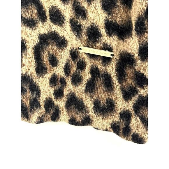 Michael Kors Medium Cotton Blend V-neck Leopard Print Sweater SZ M GUC - Picture 4 of 4
